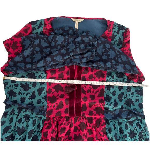 Matilda Jane Dress Womens XL Multicolor Floral Long Sleeve Hi-Low Hem Swiss Dot - Picture 7 of 10